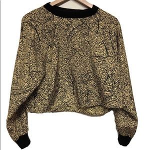 MEDIUM Handmade Satin Crop Sweater from the 80’s
